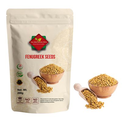 Fenugreek Seeds 200g Whole Methi Seeds from India Natural Spice for Cooking, Curries, Baking &amp; Pickling Aromatic and Versatile Kitchen Essential Gluten Free Non-GMO