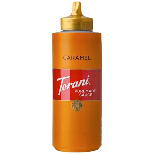 Torani Puremade Caramel Sauce (1 x 468g) - Rich, Buttery Flavour with No Artificial Ingredients - Ideal for Coffee, Milkshakes or Hot Chocolate - Ice Cream Sauce for Desserts, Pancakes &amp; More
