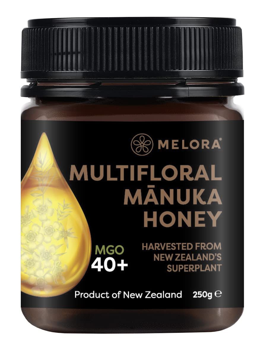 Melora Genuine Manuka Honey - 40 MGO, 250g - 100% Pure &amp; Traceable Manuka from New Zealand
