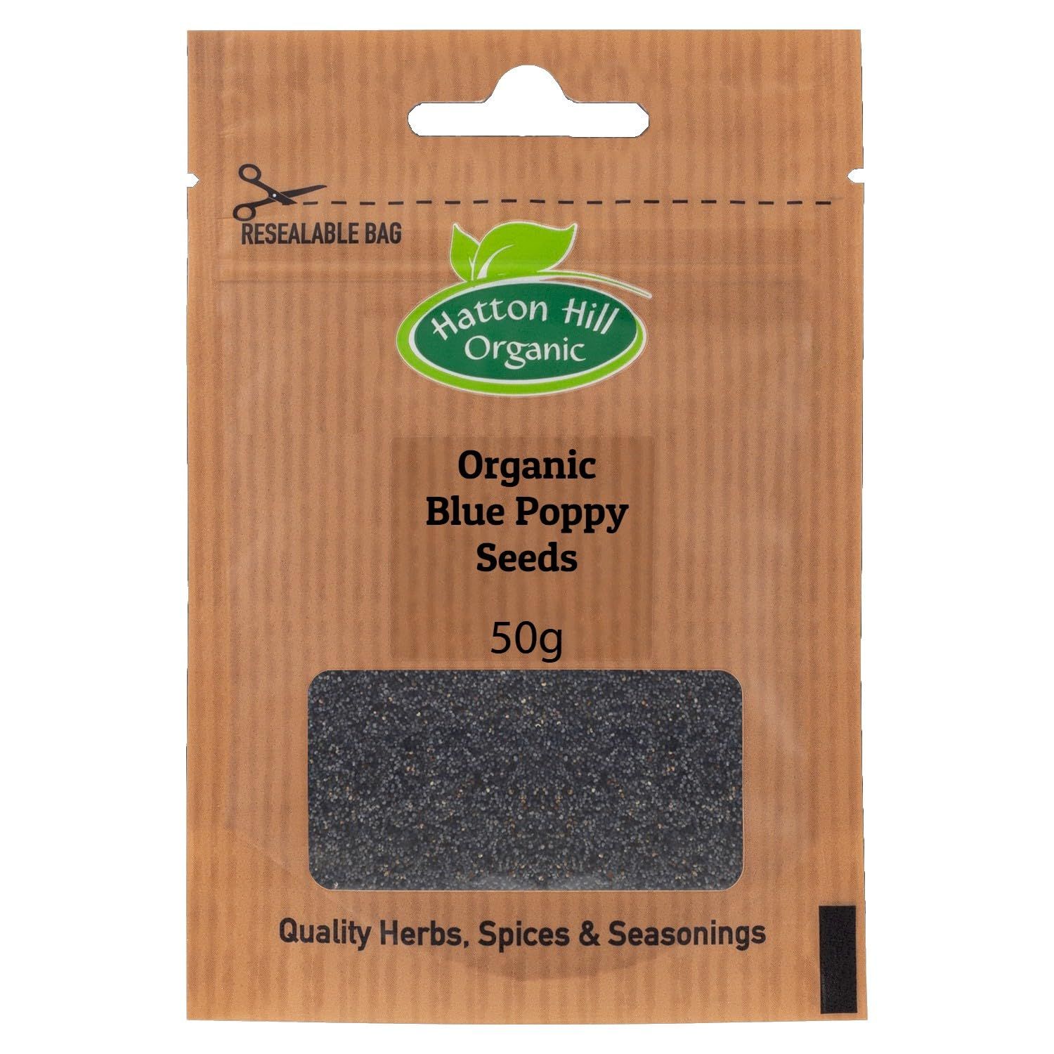Organic Blue Poppy Seeds 50g by Hatton Hill Organic