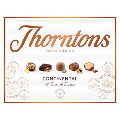 Thorntons Continental Chocolate Gift Box, Unique Flavours Milk, White, Dark Chocolate, 264g