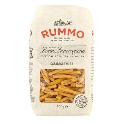 Rummo Casarecce No.88 - Artisan Italian Pasta, Ideal for Capturing Rich Sauces, 500g (Pack of 1)
