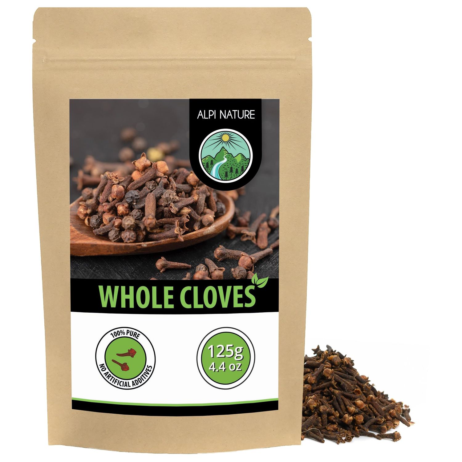Alpi Nature Cloves Whole 125g 4.4 oz, Dried Whole Clove Buds, Cloves Spice for Cooking
