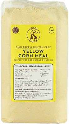 Veggy Duck - Yellow Corn Meal (1Kg) Fine Gluten Free Ideal for Making Corn Bread &amp; Muffins