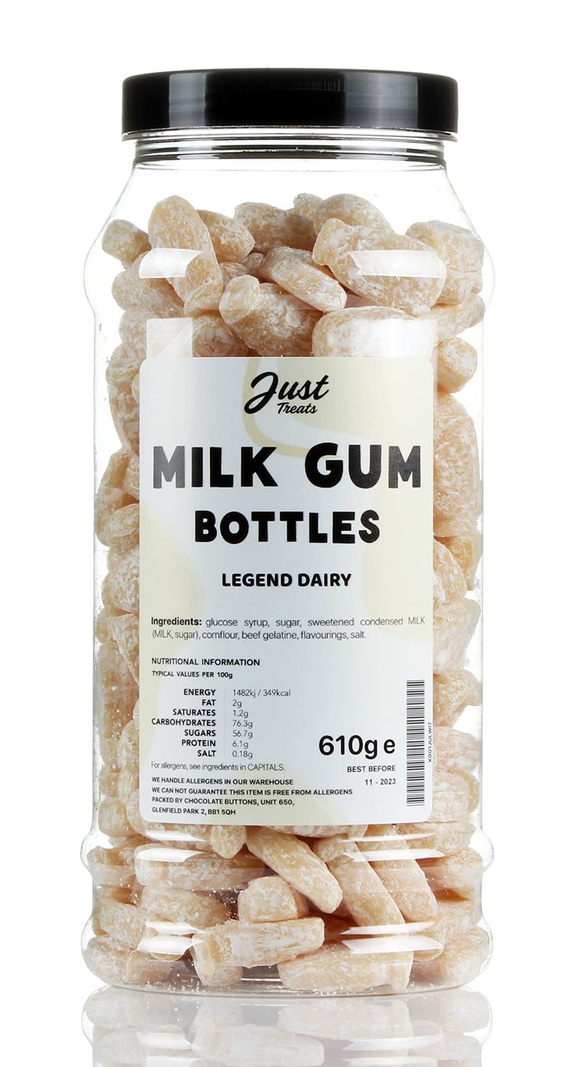 Old Fashioned Dusted Milk Bottles from Just Treats Gift Jar Collection