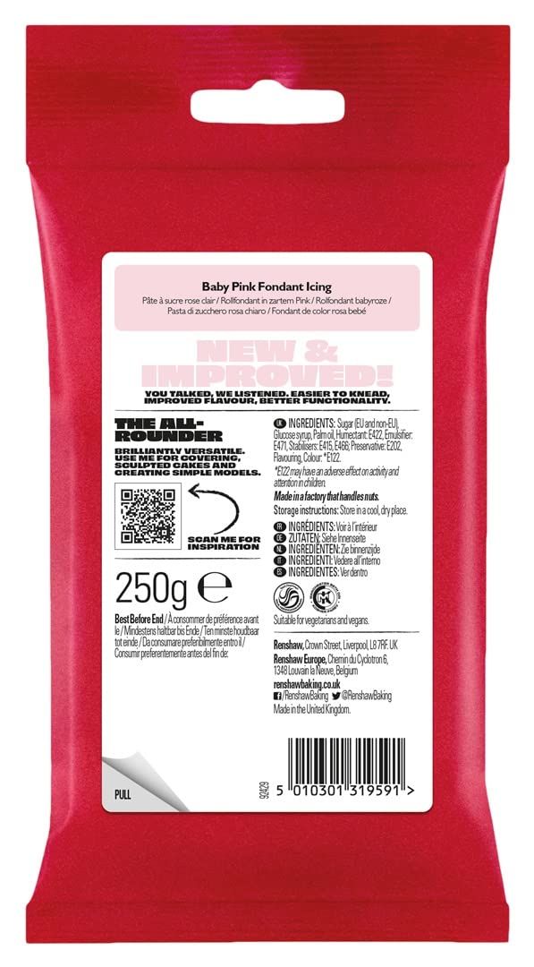 Renshaw Baby Pink Ready to Roll Icing 250g