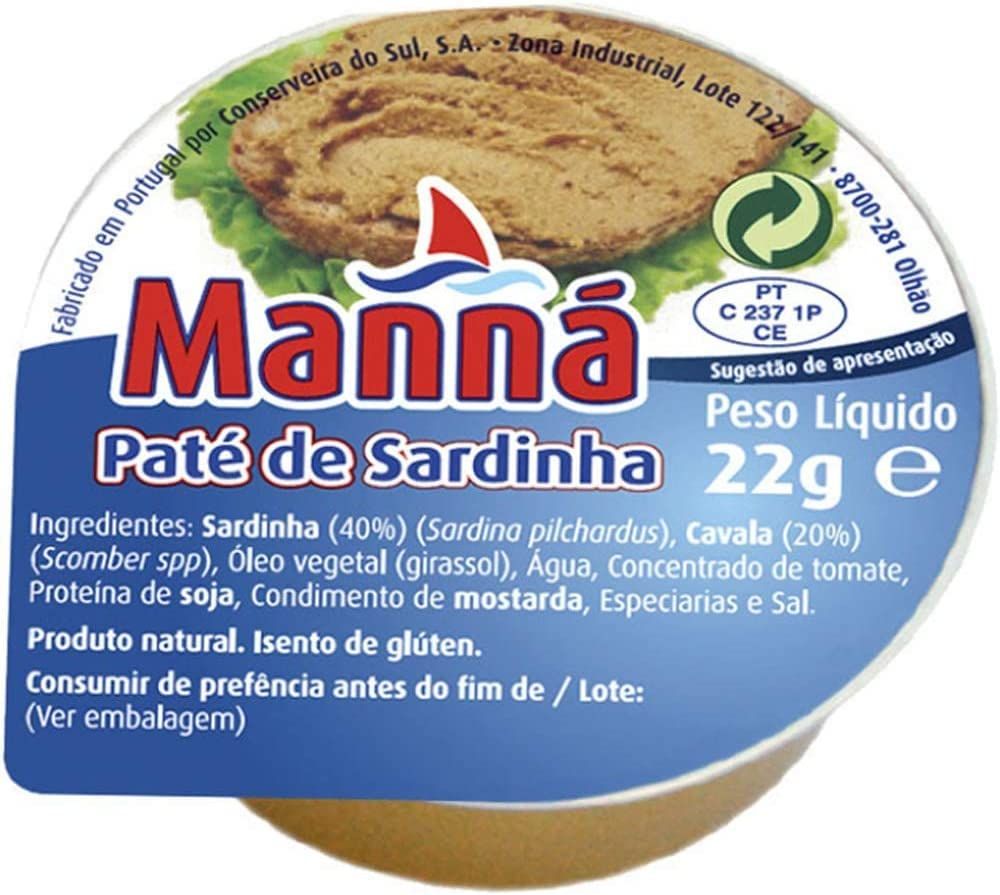 Manna, Pate de Sardina - Sardin Paste, 24 x 22gr