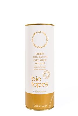 Biotopos 1L Active Polyphenols, Organic Cold Pressed Extra Virgin Olive Oil, Early Harvest November 2025, Green Koroneiki, Quality Drinking EVOO, Family Estate Messenia Greece, 1Litre Tin