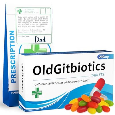 OldGitbiotics - 60th Birthday Gifts for Older Men in Their 40s 50s 60s 70s, Retirement Gift for Seniors, 65th 75th 80th Mens Birthday Present for Dad Old Man Male Friend, Outrageous Secret Santa Gag