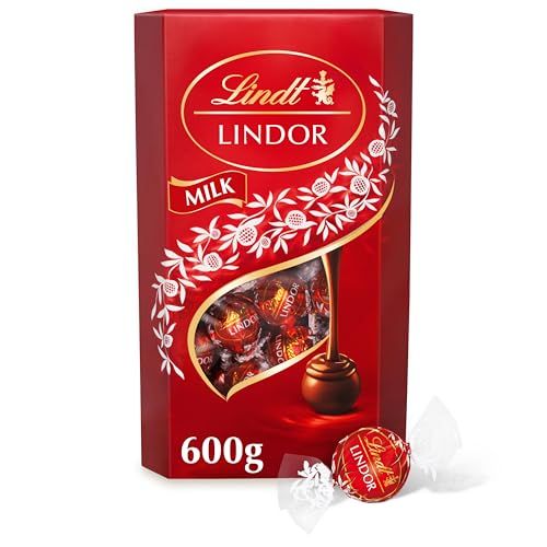 Lindt Lindor Milk Chocolate Truffles - 600g Box (Approx. 48 Balls) - Smooth Filling - Gift, Birthday, Congratulations, Sharing Treat