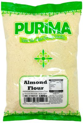 Almond Flour 1KG - Extra Fine - Finely Ground Almonds 1 KG Meal Premium Natural Blanched Powder Low Carb Gluten Free Baking Primal Keto Bread Paleo Diets Vegan PURIMA - Bulk Packaging