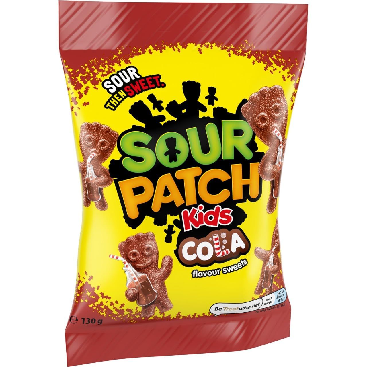 Sour Patch Kids Cola Flavour, Tangy Cola Sour Then Sweet Candies, 130 g (Pack of 1)