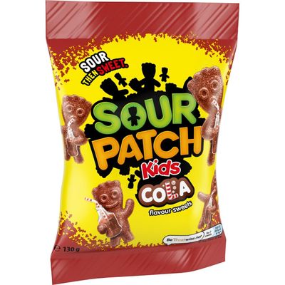 Sour Patch Kids Cola Flavour, Tangy Cola Sour Then Sweet Candies, 130 g (Pack of 1)