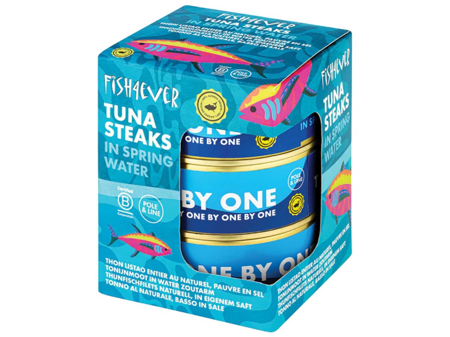 Fish 4 Ever Azores Skipjack Tuna Steaks In Spring Water - Sustainably Fished. Tin Canned Food Rich In Omega-3, Great For Making Sandwich Spread Or Hot And Cold Snacks 160g (Pack of 3)