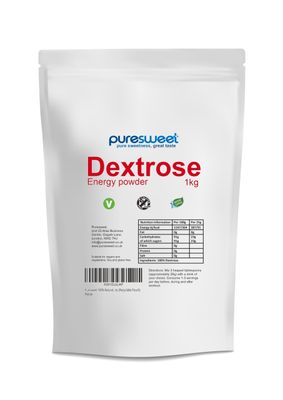 Puresweet 100% Natural Dextrose Powder, 1kg, Great taste, mixes well, for workouts, no additives.