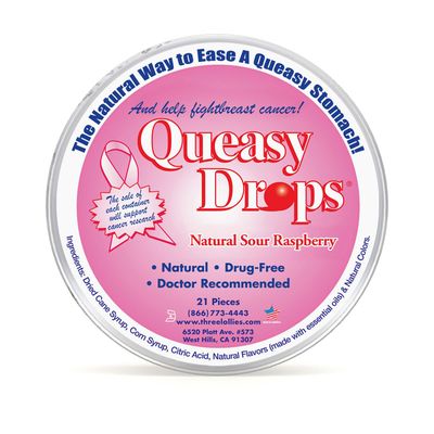Three Lollies Queasy Drops Sour Raspberry Flavour