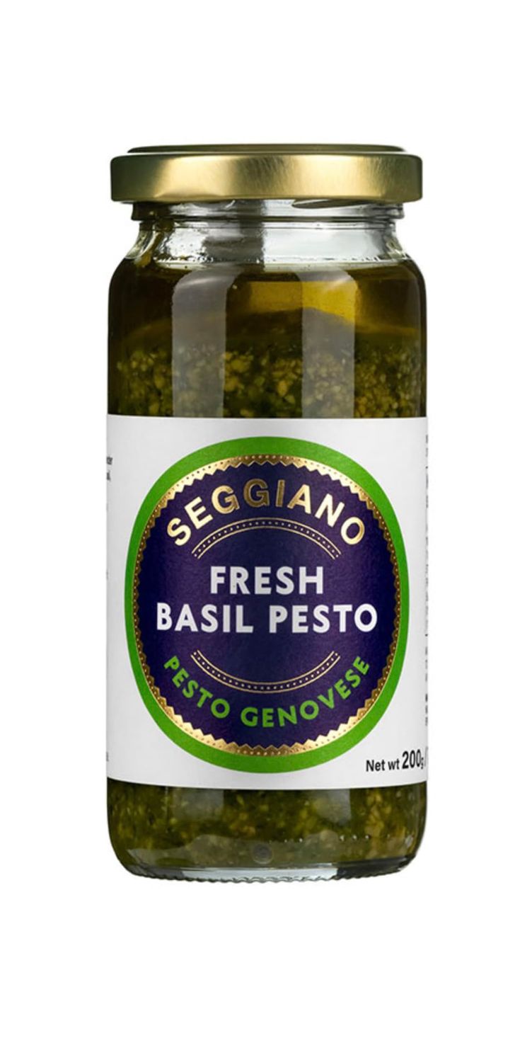 Seggiano Raw Basil Pesto 200g - Vegan, GMO Free, Gluten Free, Wheat Free, Raw, Vegetarian, and Suitable for Coeliacs - Product of Sicily &amp; Great with Pasta
