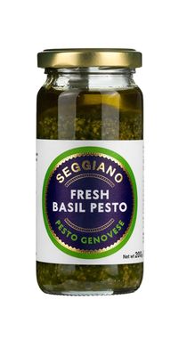 Seggiano Raw Basil Pesto 200g - Vegan, GMO Free, Gluten Free, Wheat Free, Raw, Vegetarian, and Suitable for Coeliacs - Product of Sicily & Great with Pasta