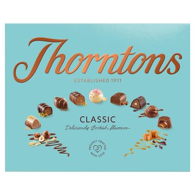 Thorntons Classic Chocolate Gift Box, Assorted White, Milk and Dark Chocolates, 449 g