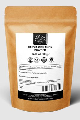 Cassia Cinnamon Powder Baking, Cooking &amp; Beverages Spice Vegetarian and Vegan Friendly Packed in Kraft Paper Pouch (100g)