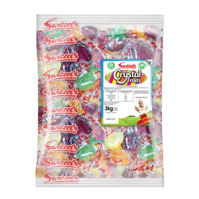 Swizzels Crystal Fruits Flavour Sweets Bag, 3kg Bulk Bag