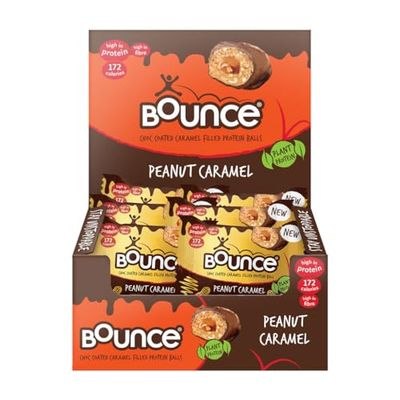 Bounce Indulgent Chocolate Dipped Peanut Caramel Protein Ball 40g Snack Gluten Free High in Protein High in Fibre