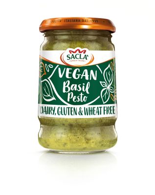 Sacla Italian Vegan Basil Pesto - Perfect with Pasta, Pizza, Garlic Bread and Tagliatelli - Made with Fresh Basil Leaves, Pine Nuts and Olive Oil - 190g (Pack of 1) Sacla Italian Vegan Basil Pesto - Perfect with Pasta, Pizza, Garlic Bread and Tagliatelli - Made with Fresh Basil Leaves, Pine Nuts and Olive Oil - 190g (Pack of 1)