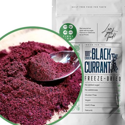 Freeze Dried Blackcurrant Powder Pure Natural Blackcurrants Fruit Milled to Fruit Powder Freeze Dried Fruit for Smoothies or Protein Bowls Berry Powder ZingyZoo (100g)