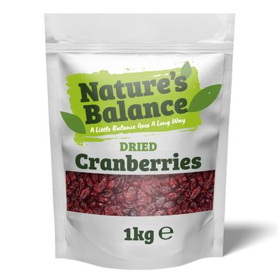 Nature's Balance Dried Cranberries 1kg Sweetened Juicy Dried Cranberries