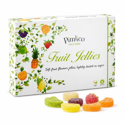 Pimlico Vegan Fruit Jellies sweets Candy Gift Box with Natural fruit Jelly Sweets Gift Box Gelatin-Free Perfect Vegan Gift jelly fruits
