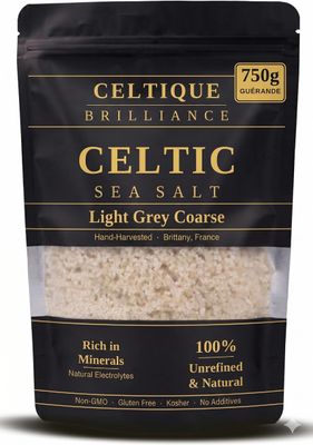 Celtique Brilliance Celtic Sea Salt Coarse 750g Hand-Harvested Guérande France Unrefined Light Grey Rich in Minerals Resealable Bag No Additives