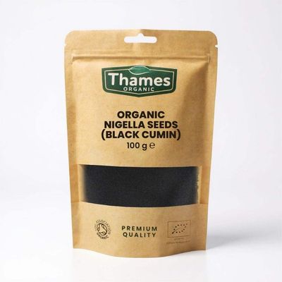 Organic Nigella Seeds - 100% Pure and Natural - Nutritious, Flavorful, and Versatile Ingredient - Resealable Pouch for Freshness - Thames Organic 100g