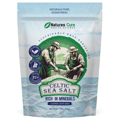 Celtic Sea Salt - 100% Natural Unrefined Celtic Sea Salt - Naturally Enriching Minerals - Light Grey, 600g - by Natures Cure