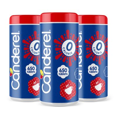 Canderel Sweetener 650 Tablets - Zero Calorie Sugar Alternative - Pack of 3 (1950 tabs)