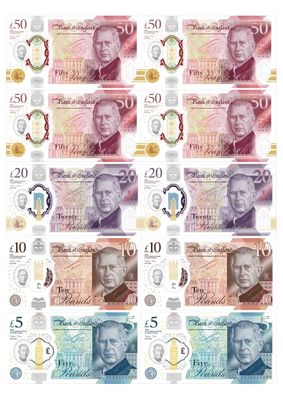 Edible Wafer Money, 5 Designs £50, £20, £10, £5 or Mixed x 10 Notes - Wafer Paper Cake Decorations Cupcake Topper (Mixed)