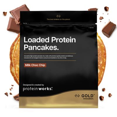 Protein Works Loaded Protein Pancakes - GOLD Innovation, Premium Protein Pancake Mix, High Protein Breakfast, Low Sugar, Low Fat, Milk Choc Chip, 8 Servings, 500g