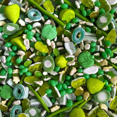 Green Sweet Mix - 750g of Pick and Mix Sweets, Includes Gummy, Jelly, Foam &amp; Fizzy Sweets