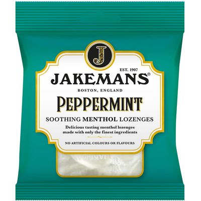 Jakemans Peppermint 73g - Pack of 12 - Soothing Menthol Sweets - Suitable For Vegetarians