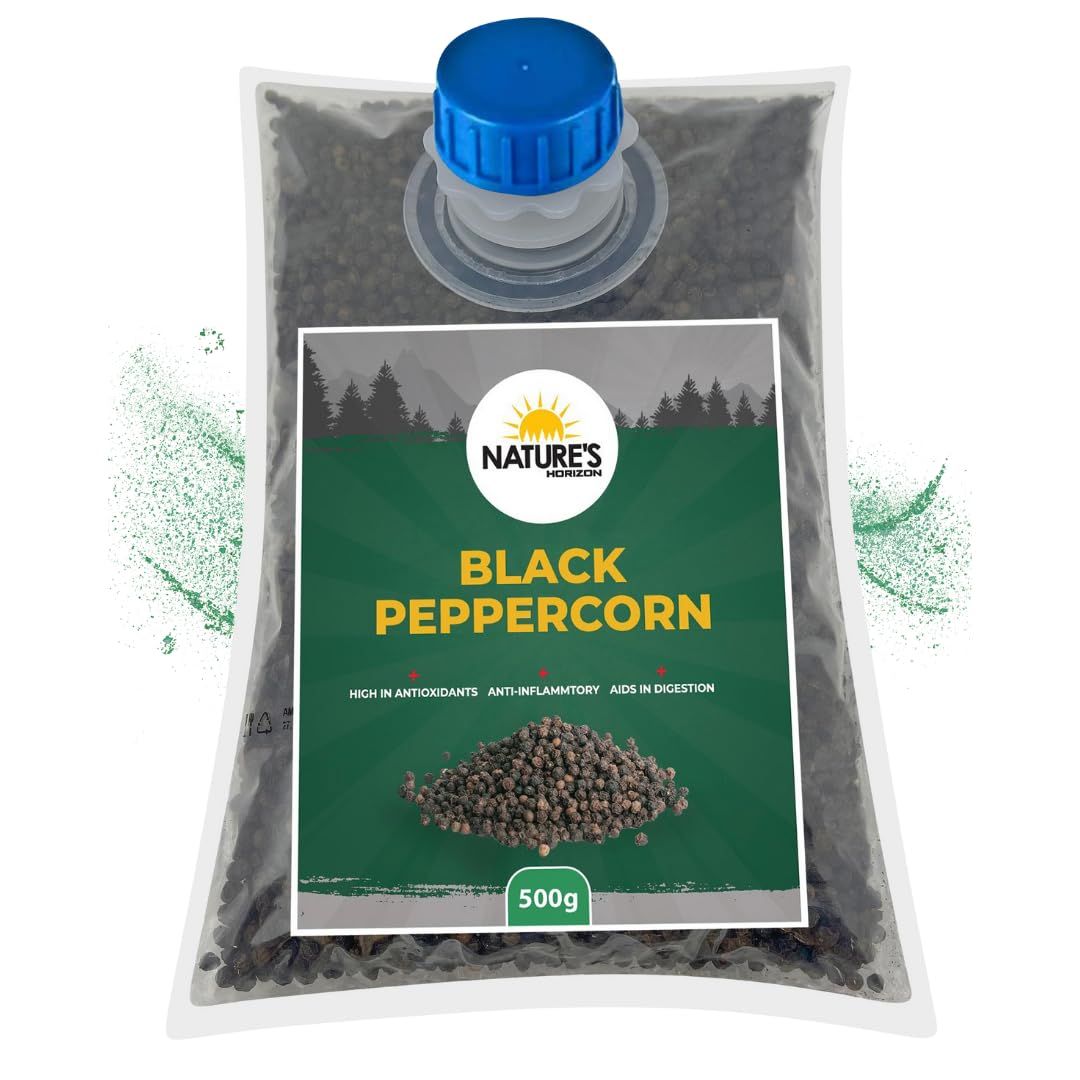 Whole Black Peppercorns PREMIUM (500g) Delicious Flavour Pure &amp; Natural Vegan Gluten-Free by Nature's Horizon®