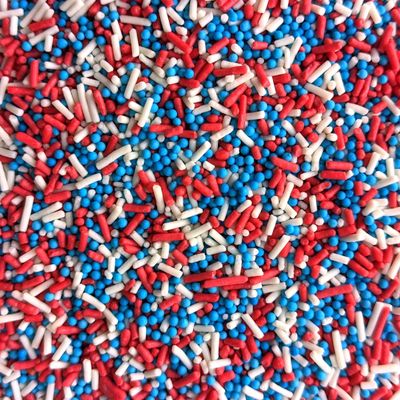 Red, White &amp; Blue Mixed Sprinkles - 35g of Edible Cake Sprinkles Toppers Decorations, 100s 1000s Mini Balls Nonpareils Strands Union Jack Mix