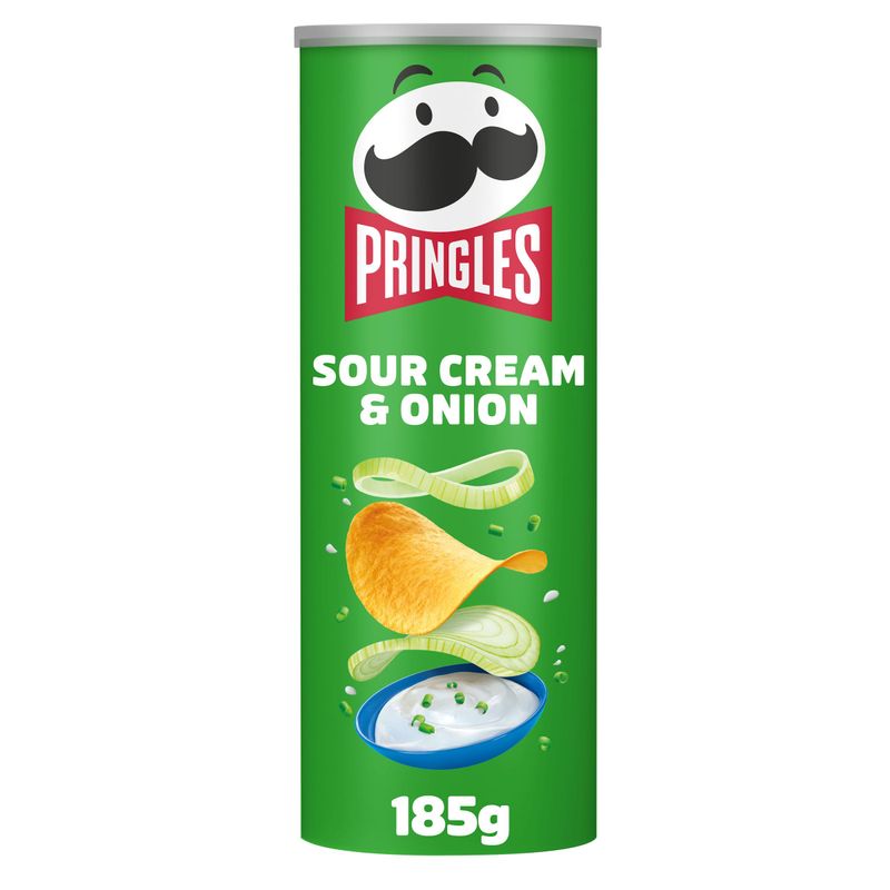 Pringles Sour Cream &amp; Onion Crisps 185g