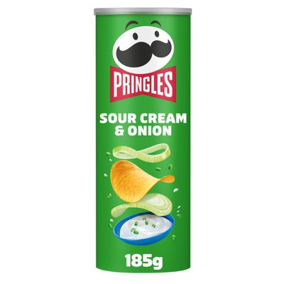 Pringles Sour Cream &amp; Onion Crisps 185g