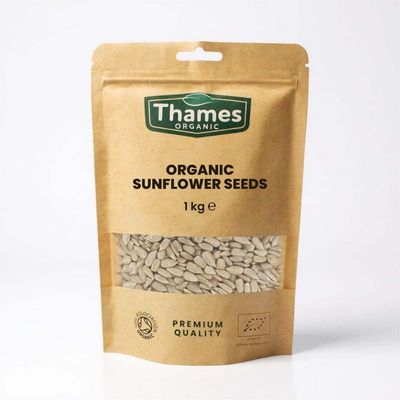 Organic Sunflower Seeds - Raw, Vegan, GMO-Free - No Additives or Preservatives - High in Vitamin E and Fiber, Source of Protein, Certified Organic - Thames Organic 1kg