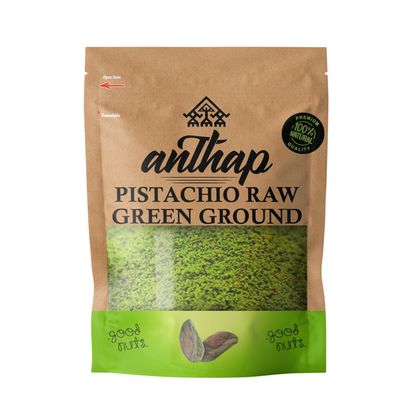 Anthap Antep Pistachio Raw Boz Green Ground, Premium Quality Antep Pistachios, Vibrant Boz Green Color, Finely Ground for Versatile Use, 100% Natural &amp; Raw, Perfect for Desserts &amp; Pastries, 150g