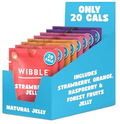 Wibble Natural Crystals, 8 pack, Variety Pack, Quick Set, Low Sugar, Plant-Based, Low Calorie, Jello, Jelly Powders, Serves 4, Vegan Jelly Powder, Vegetarian Jello, Sweets, Vegan Sweets 57g