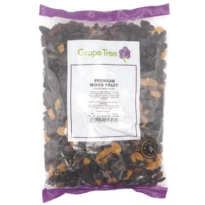 Grape Tree Premium Mixed Fruit 1kg. A Mix of Raisins and Sultanas Perfect for Baking, Adding to Trail Mix, Yogurt, Cereal, Granola and Muesli. Raisins &amp; Sultanas for Baking. Dried Fruit Mix
