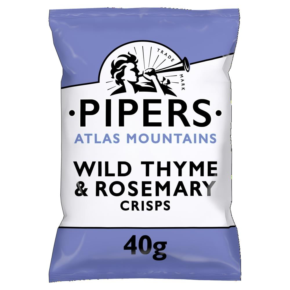 Pipers Atlas Mountains Wild Thyme &amp; Rosemary Crisps Sharing Bag 150g