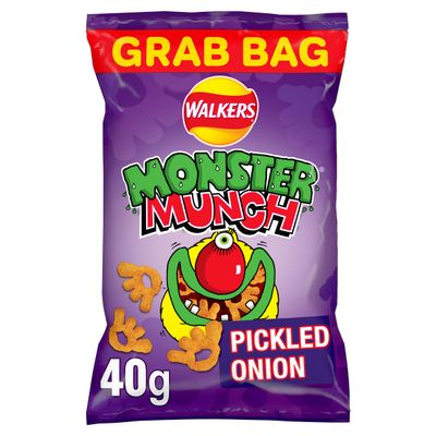 Walkers Monster Munch Pickled Onion Snacks Crisps 40g (Case of 35)