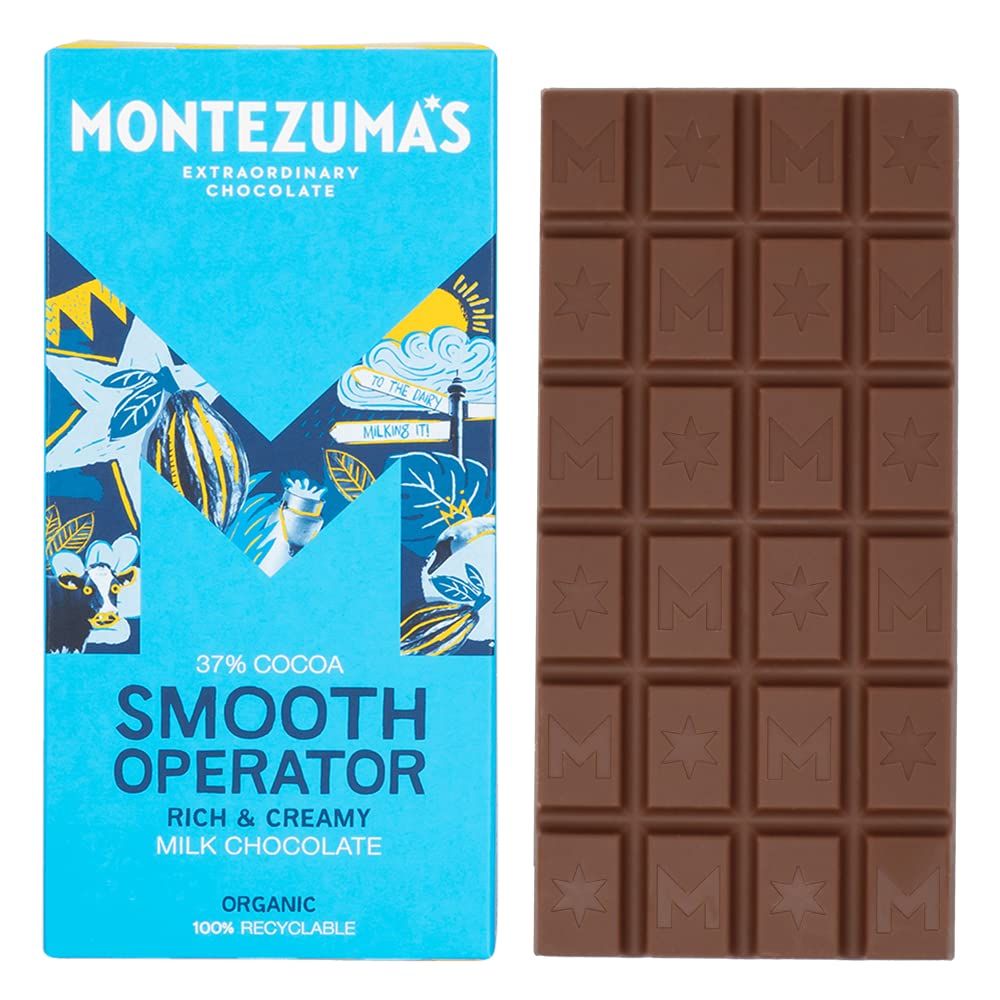 Montezuma's Smooth Operator, 37% Cocoa, Smooth Milk Chocolate, Gluten Free &amp; Organic, 90g Bar