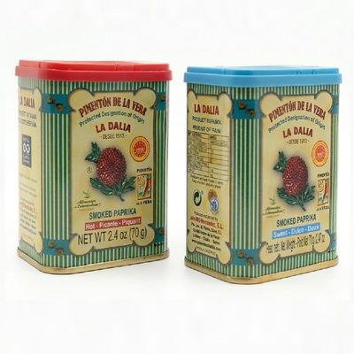 LalolaGourmet® - Smoked Paprika Powder - Sweet &amp; Hot -Set 2 x 70g Tins with Dispensing Lid - Premiun Quality from La Vera D.P.O. -Authentic Spanish Taste